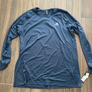 Adidas outdoor men’s Baselayer blue sun shirt Long Sleeve Tee 2XL UPF 50